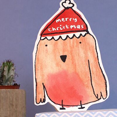 Cut-Out Robin Christmas Card