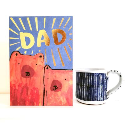 Goldene Papa-Bären-Karte zum Vatertag