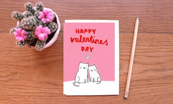 Carte d'amour de chats de bonne Saint-Valentin
