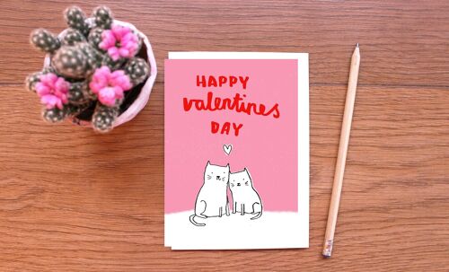 Happy Valentines Day Cats Love Card