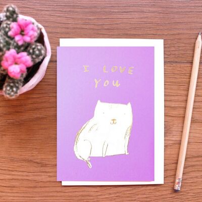 Ich liebe dich, goldene Katze, Valentinstagskarte