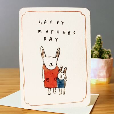 Tarjeta de Conejos del Día de la Madre