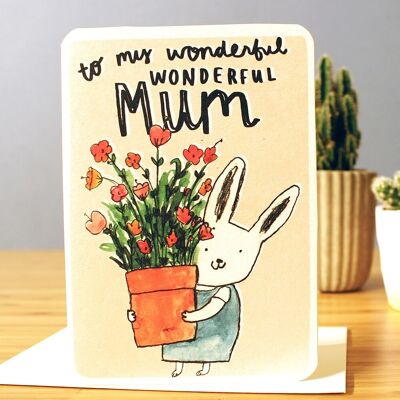 Tarjeta del día de la madre con flores maravillosas para mamá