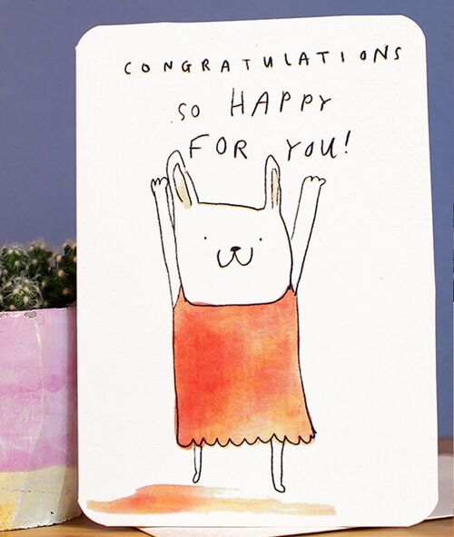 Congratulations So Happy Bunny Card