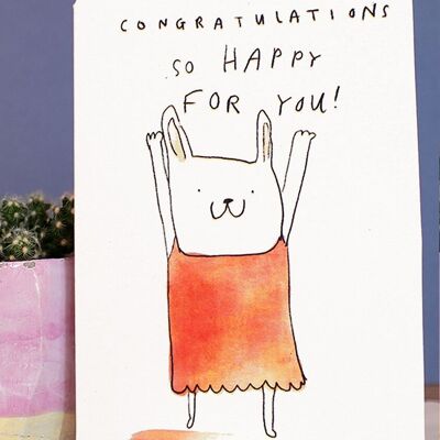 Carte Félicitations, So Happy Bunny