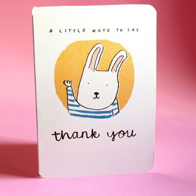 Una pequeña tarjeta de agradecimiento