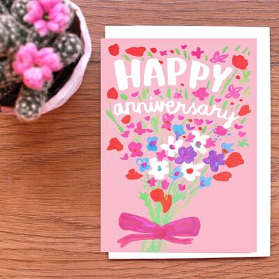 Carte de fleurs joyeux anniversaire