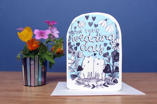 Wedding Cats Blue Card