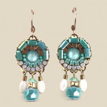 Boucles d'oreilles OCEAN en acier plaqué or 18 carats et cristaux 2