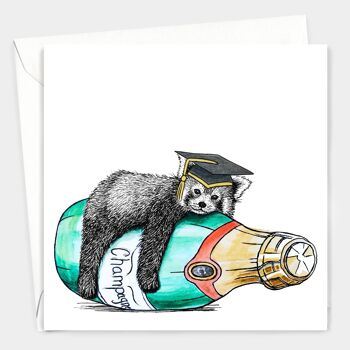 Carte de graduation mignonne - Panda rouge // Cartes écologiques // Cartes d’art de la faune 2