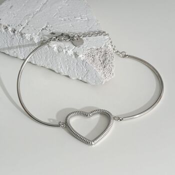 Bracelet doré ligne avec pendentif coeur 2