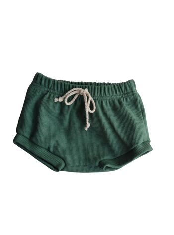 Short côtelé basique vert 1