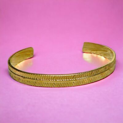 Brazalete de acero dorado "GILLIAN" - adaptable