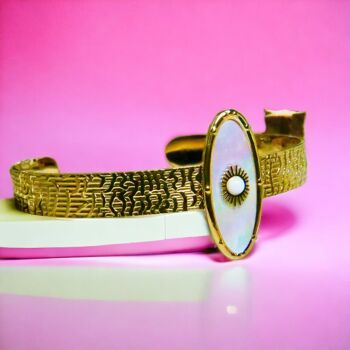 Bracelet "SANDRA" doré - adaptable avec Nacre naturelle 1