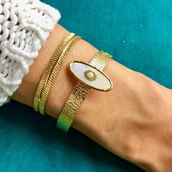 Bracelet "SANDRA" doré - adaptable avec Nacre naturelle 3