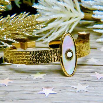 Bracelet "SANDRA" doré - adaptable avec Nacre naturelle 6