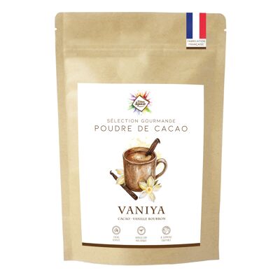 Vaniya - Cacao en polvo para chocolate caliente con vainilla y bourbon
