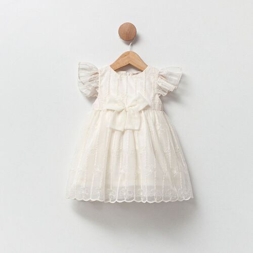 A Pack of Four Sizes Girl Elegant Special Day Embossed Fabric Dress for 6-24M