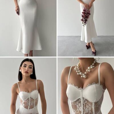 Abito vintage in pizzo con spalline sottili