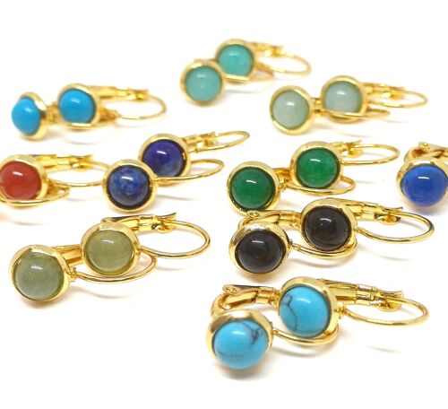 Flap Earring 6mm Gemstone (10 pairs)