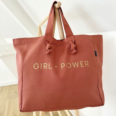 Borsa tote - Terra rosa - "Girl Power"