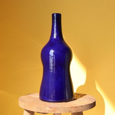 Midnight Sapphire Verzerrte Vase – Tintenblau