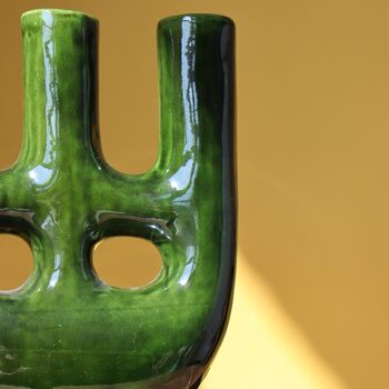Vase Triple Artisanal - Vert Ombré 2