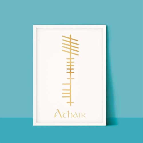 Ogham Foiled Print - Athair / Father