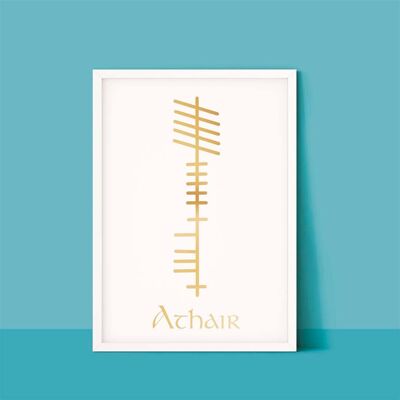 Ogham Foiled Print - Athair / Père
