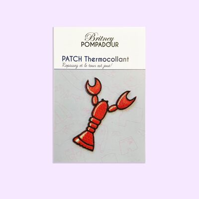 Homard, Patch brodé thermocollant, écusson, Britney Pompadour