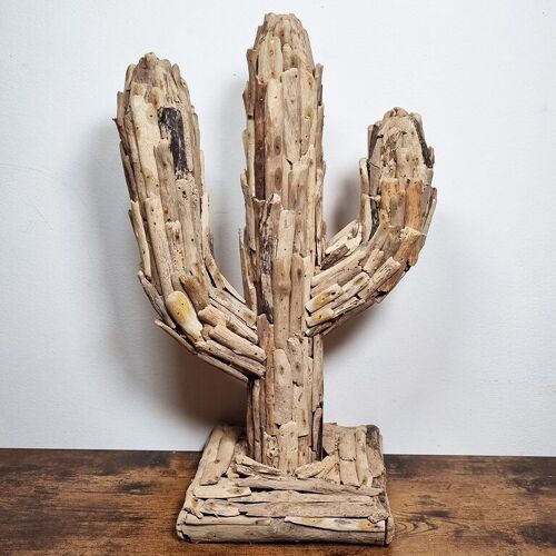 Cactus en bois flotté plein 50 cm