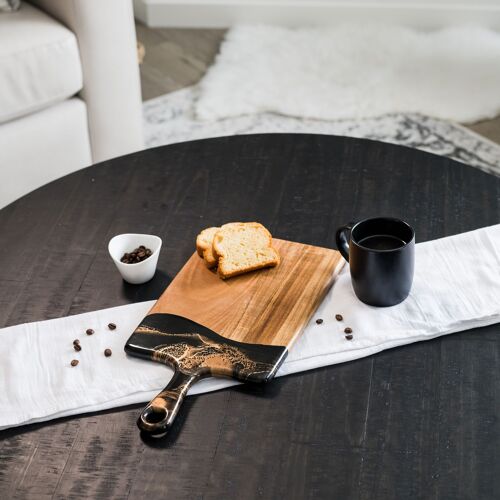 Medium Acacia Cheese Boards - Black Ember