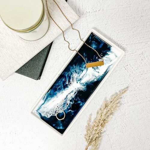 Small Ceramic Resin Trays - Navy | White | Metallic