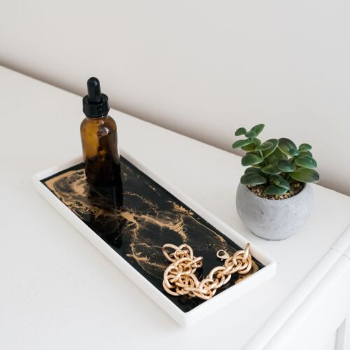 Small Ceramic Resin Trays - Black Ember