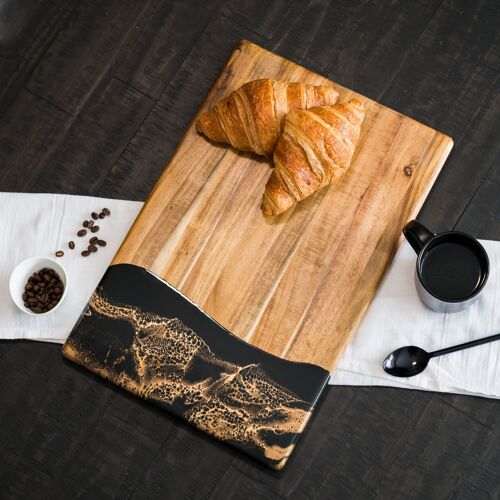 Acacia Bread Boards - Black Ember