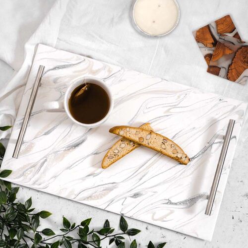 Acrylic Serving Tray - Marble