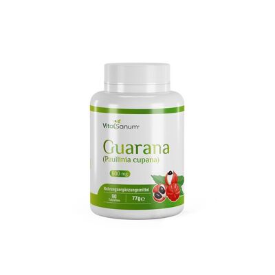 VitaSanum® Guaraná 600 mg – Suplemento energético natural con Paullinia cupana – 90 comprimidos