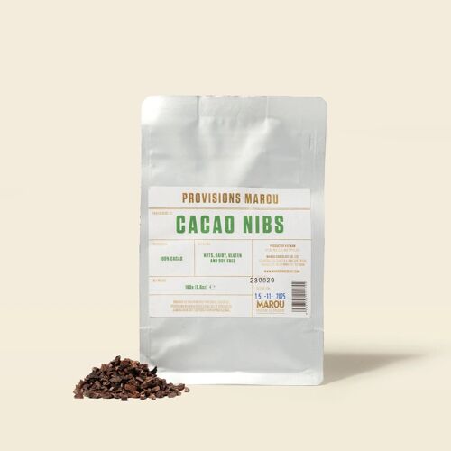 100% Cacao Nib Pouch – VIETNAM 160g (English version)