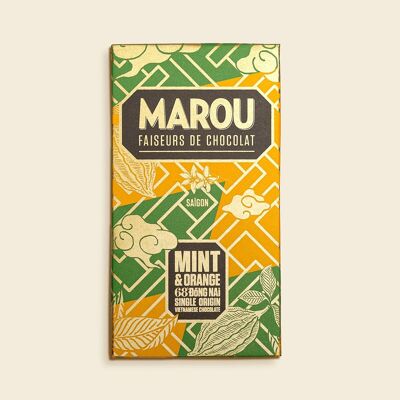 Tavoletta di cioccolato Dong Nai 68% menta e arancia – VIETNAM 80g (versione inglese)