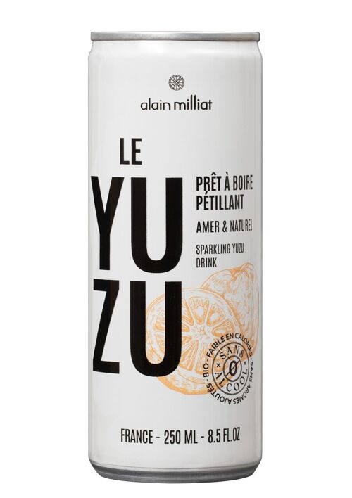 Boisson bio gazeuse au jus de yuzu et aux infusions de  gentiane et de bergamote