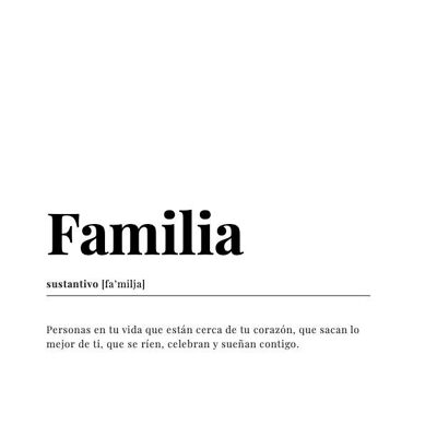 Familia Spanisch Wörterbuch Kunstdruck