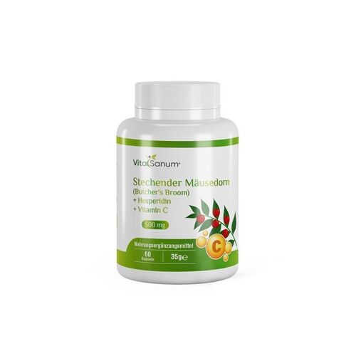 VitaSanum®- Stechender Mäusedorn (Butcher's Broom) + Hesperidin + Vitamin C  500 mg 60 Kapseln