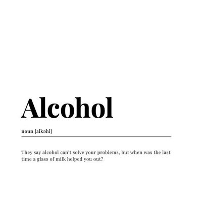 Dictionnaire d'alcool Impression artistique