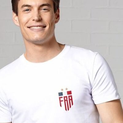 T-shirt da uomo Bandiera Francia Due Stelle