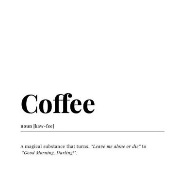 Stampa artistica del dizionario del caffè