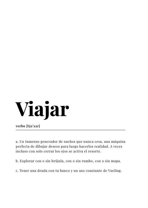 Viajar Dictionary Print A4