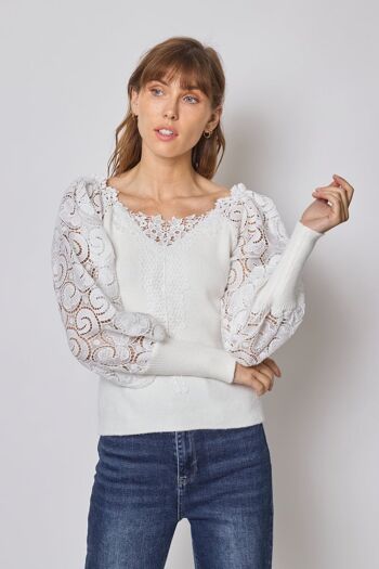 PULL AVEC MANCHES DENTELLES - 601 6