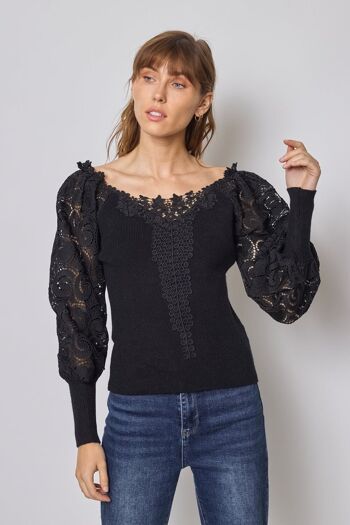 PULL AVEC MANCHES DENTELLES - 601 10