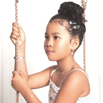 Bijoux Enfants Filles - Coffret boucles d'oreilles pendantes et collier argent 925 étoile 3