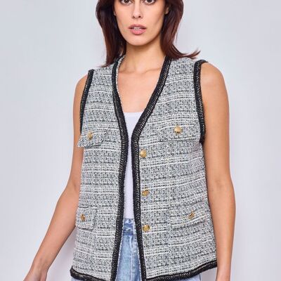 Gilet senza maniche in tweed scintillante FM2402